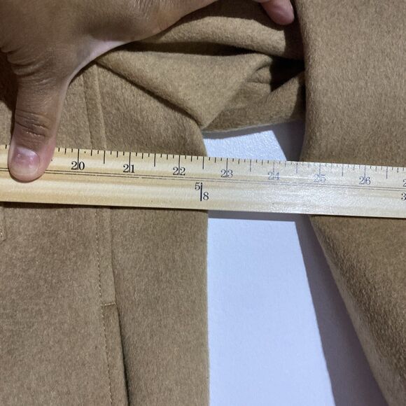 Express Coat Mens Medium Tan Wool Blend Water Resistant Minimalist *Runs Small* - Picture 7 of 7